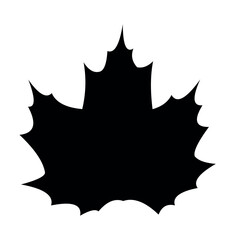 maple leaf icon, black silhouette isolated on white