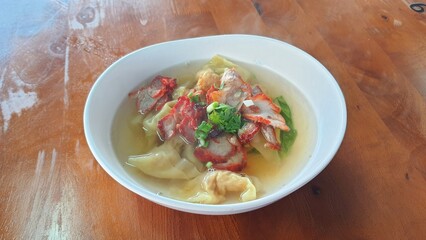 Wonton soup with BBQ pork