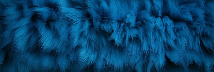 Obraz premium Blue Fur Creative Abstract Photorealistic Texture. Screen Wallpaper. Digiral Art. Abstract Bright Surface Background. Ai Generated Vibrant Texture Pattern.