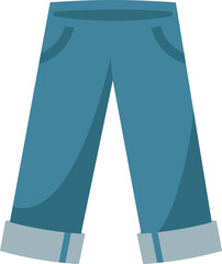 Simple Long Denim Pants Illustration