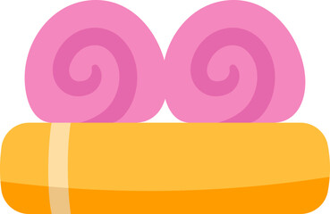 Adorable Yellow and Pink Towel Illustration