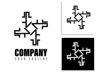simple geometric logo design in black and white