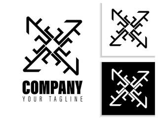 Obraz premium simple geometric logo design in black and white