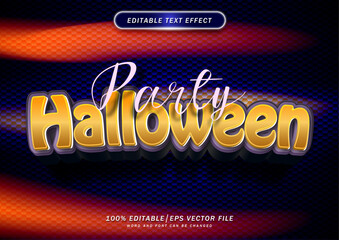 happy halloween party text effect. scary cartoon text style