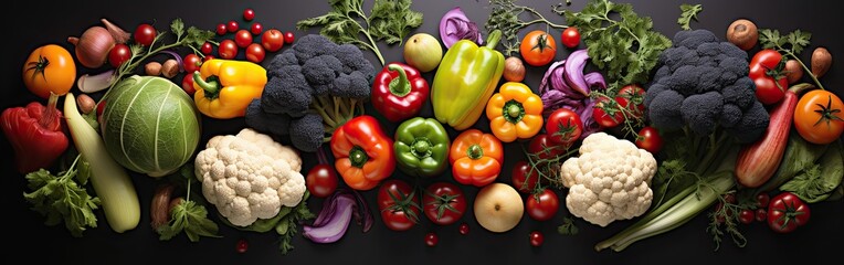 Farm-Fresh Vegetable Showcase: Banner of Colorful Produce