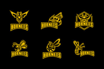 hornet logo designs bussiness logo symbol icon  - obrazy, fototapety, plakaty