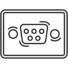 VGA Port Outline Icon
