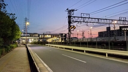JR Katsuragawa Station, early morning, Kyoto, Japan