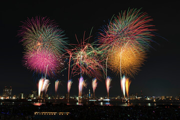 Adachi Fireworks and Tokyo Sky Tree, Japan,Tokyo,Adachi, Tokyo
