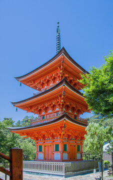 Three-story pagoda on Chikubu Island, Japan,Shiga Prefecture,Nagahama, Shiga