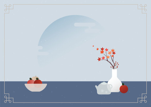 A collection of various Chuseok background.
