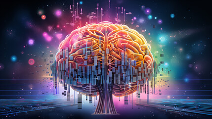 Human Brain Exploding with Creative Intelligence and Emotional Depth