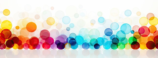 rainbow circles in different colors, in the style of contemporary candy-coated, abstraction