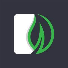 Letter D and Leaf logo