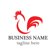 Rooster logo template icon design