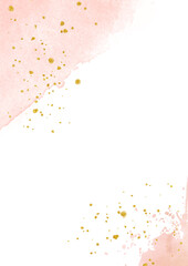 ピンクとゴールドの水彩の抽象的な背景