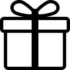 Christmas gift box with ribbon and bow icon for graphic design, logo, website, social media, mobile app, ui illustration