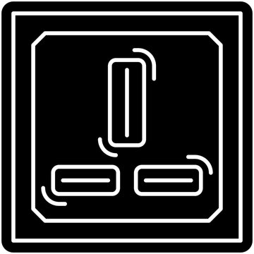 Wall Socket Type G Solid Icon