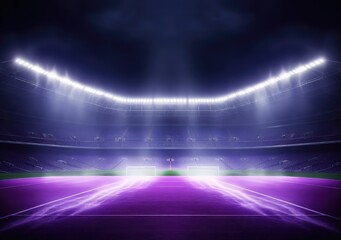 neon stadium stage, Glowing neon lighting and a blank platform for product placement, Satge platform for concert. AI Generative.