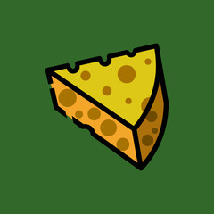 World Food Day: Vector Graphic Illustration of Cheese Slice