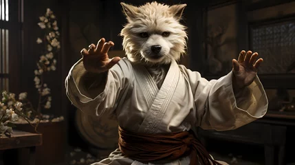 Foto op Canvas A martial arts sensei dog © Asep