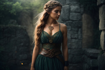 Portrait of Celtic Warrior. Image created using artificial intelligence.