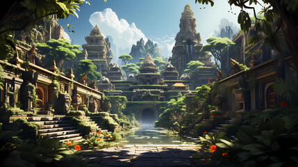 a beautiful temple in Bali - obrazy, fototapety, plakaty