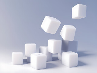 abstract white cube background generated ai