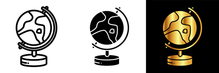 Globe Icon representing a globe, symbolizing the world, global connectivity, and geography, ideal for illustrating travel, international concepts, and global communication.