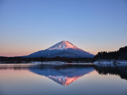 Fuji from Lake Shoji, Yamanashi Prefecture,Minamitsuru District, Yamanashi,Fujikawaguchiko, Yamanashi,Japan