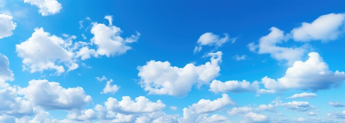 Naklejka na ściany i meble Cloudy blue sky abstract background, blue sky background with tiny clouds, Generative AI