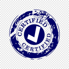 Certified Rubber Stamp with transparent background vector