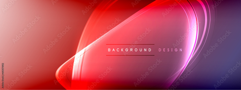 Poster vector abstract background - liquid transparent bubble shapes on fluid gradient with shadows and lig