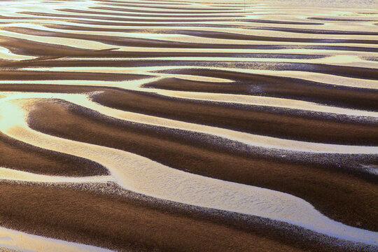 Sand pattern of Mikoshirai Beach and the sea, Japan,Kumamoto prefecture,Uto-shi,Toguchi Town