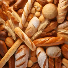 Foto auf Leinwand bread background, bakery products. flour products. © MaskaRad