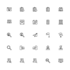 Research Outline 2d Icon. Editable stroke. Pixel Perfect at 32x32