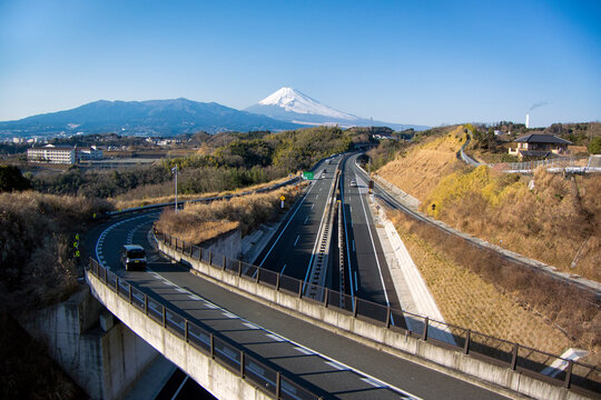 Izu Jukan Expressway and Mt. Fuji, Japan,Shizuoka Prefecture,Mishima, Shizuoka