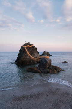 Futamiokitama Shrine's matrimonial rocks, Japan,Mie Prefecture,Ise city