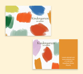 kindergarten colorful business card template