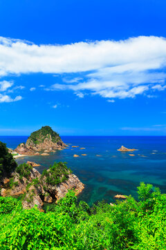 Uradome coast in summer, Japan,Tottori Prefecture,Iwami province