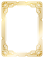  Art Deco gold frame vintage frame line geometric wedding label card frame png transparent background