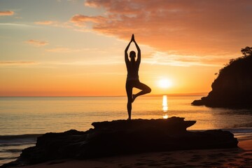 Morning Tranquility: Yoga by the Seashore

