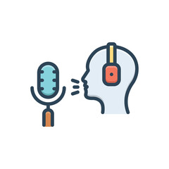Color illustrationicon for vocals 