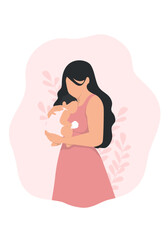 Mother holding her baby in arms 