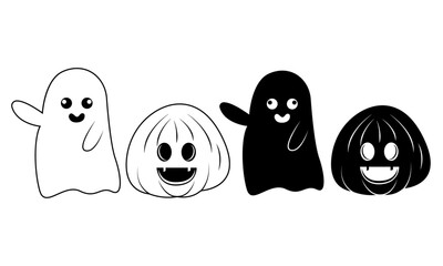 Halloween Ghost Graphic Clip Art Design, Ghost Illustration Design.