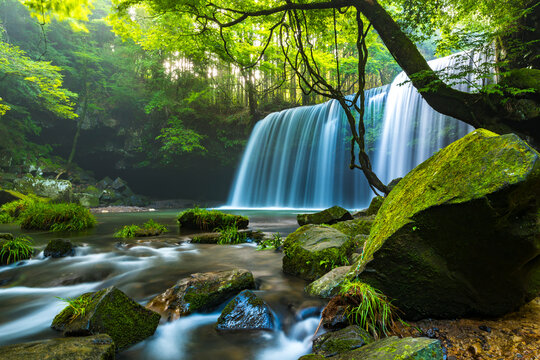 Nabegataki watefall, Japan,Kumamoto prefecture,Aso County,Oguni