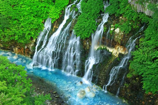 Shirahige-no-taki Waterfall , Japan,Hokkaido,Kamikawa-gun,Biei, Hokkaido