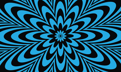 graphic vector of the abstract floral background of blue and black colors with Wave Style