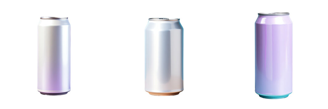 White aluminum can isolated on a transparent background Studio shot with clipping path