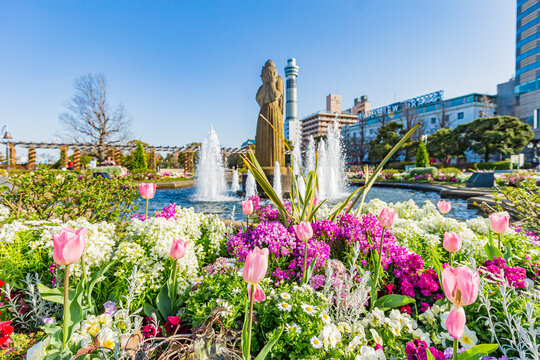 Yamashita Park water guardian statue, Kanagawa Prefecture,Yokohama city,Central District,Yamashita-cho,Japan